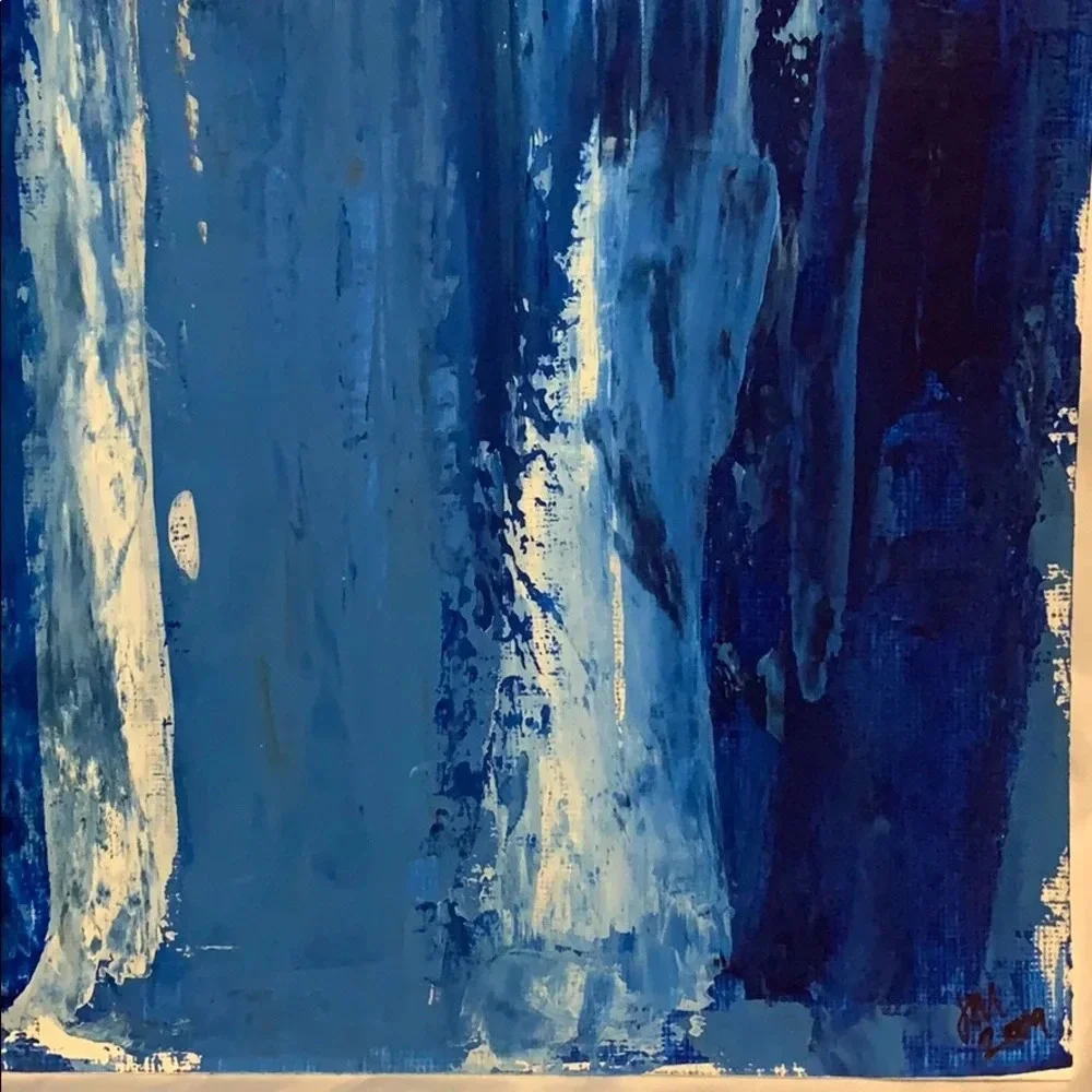 Original Art - blues, grey and white 9x12